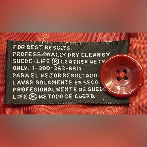 East 5th Genuine Leather 3-Button Jacket with Pockets in Cherrywood, Size Large - Picture 13 of 14